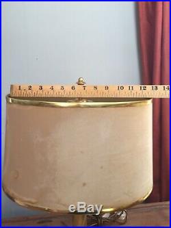 Vintage Preloved Double Candlestick Style Brass Table Lamp With Shade 21 Tall