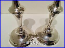 Vintage QE II Pair Solid Sterling Silver Table Candlesticks, Birmingham, 1958