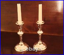 Vintage QE II Pair Solid Sterling Silver Table Candlesticks, Birmingham, 1958