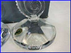 Vintage RARE 11 Waterford Lead Crystal PAIR Seahorse Candlesticks MINT with BOX
