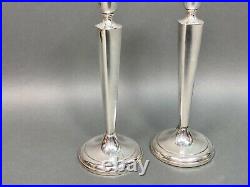 Vintage RTH Hallmark Pair of Sterling Silver Weighted Candlesticks 10 tall