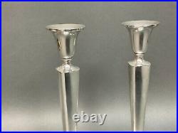 Vintage RTH Hallmark Pair of Sterling Silver Weighted Candlesticks 10 tall