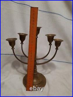 Vintage Rare Antique Retro Old Bronze Candlestick Five Stand Home Decor