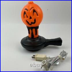 Vintage Rare Halloween Pumpkin Head on Candlestick/Lantern Blow Mold