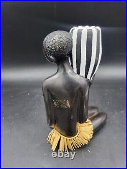 Vintage Rare Leopold Anzengruber Nubian Woman figurine Ceramic Sculpture Austria