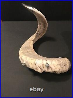 Vintage Real Ram's Horns Candle Holders Candle Sticks Very Pricey Estate Find