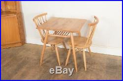 Vintage Retro Ercol Light Elm Breakfast Table and 2 Chiltern Candlestick Chairs