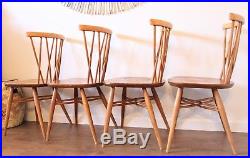 Vintage Retro Ercol mid century Candlestick dining chairs