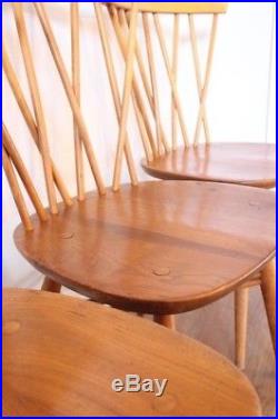 Vintage Retro Ercol mid century Candlestick dining chairs