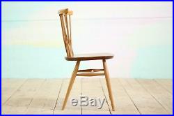 Vintage Retro Mid Century Ercol Candlestick Stickback Beech Elm Blonde Chairs