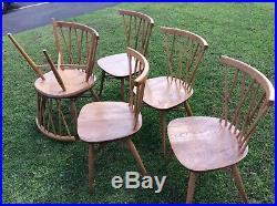 Vintage Retro Set Of Six Ercol Candlestick Dining Chairs DEL £65