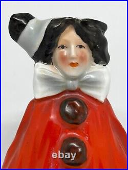Vintage Royal Bayreuth German Porcelain Female Red Clown Candle Stick Holder 7