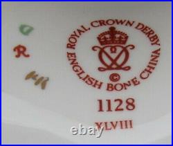 Vintage Royal Crown Derby #1128 Old Imari Pattern Bone China Candlesticks