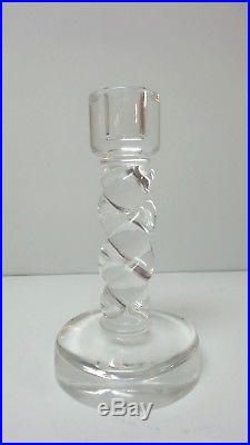 Vintage STEUBEN Crystal Mid-Century 8 ROPE TWIST Single Candlestick