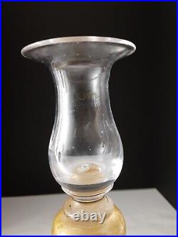 Vintage Seguso Vetri d'arte Tall Glass Candlestick 14-1/2 x 6 Signed