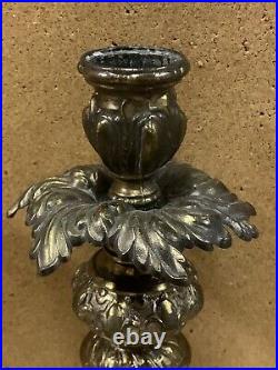 Vintage Set Of 2 Cambridge 16 Ornate Brass Metal Candle Holder Candlestick