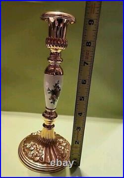 Vintage Set Of 2 Old Country Rose Royal Albert Candle Sticks 9 T Rare Find