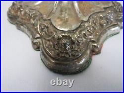 Vintage Sheffield Silverplate Ornate Floral Roses Candlesticks Pair