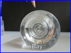 Vintage Signed Steuben Clear Art Glass Tear Drop Candlesticks Vase Pair