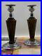 Vintage-Silver-Metal-Wooden-Candlesticks-Candle-Holders-Set-of-Two-Pair-01-ba