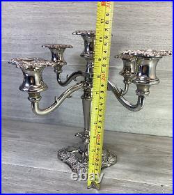 Vintage Silver Plated England Candelabra 5 arm large centerpiece table xmas