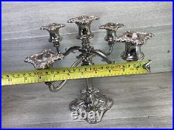 Vintage Silver Plated England Candelabra 5 arm large centerpiece table xmas