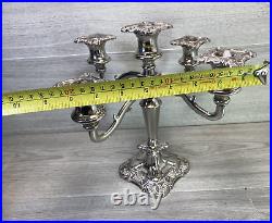 Vintage Silver Plated England Candelabra 5 arm large centerpiece table xmas