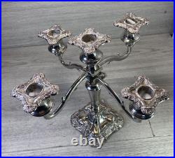 Vintage Silver Plated England Candelabra 5 arm large centerpiece table xmas