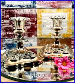 Vintage Silver Plated Pair of Candlesticks/ Holders