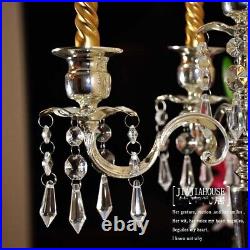 Vintage Silverplated Wedding Crystal candelabra Crystal Candelabra Candlesticks