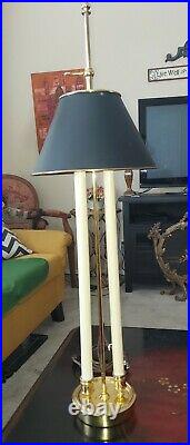 Vintage Slim French Brass 2 Candlestick Bouillotte Desk Lamp 31 Inches Tall