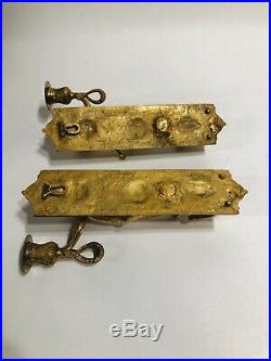 Vintage Solid Brass Cherub Candle Sticks Holders Wall Sconce Flaws