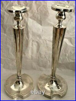 Vintage Solid Sterling Silver Candlesticks (initial H Engraved) (pair)
