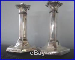 Vintage Sterling Silver Classical Column Candlesticks h/m 1915 by William Neale