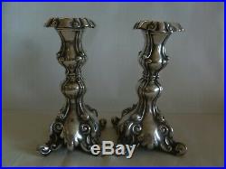 Vintage Sterling Silver- Small Medium Size- Polish Style- Pair Of Candlesticks