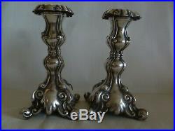 Vintage Sterling Silver- Small Medium Size- Polish Style- Pair Of Candlesticks