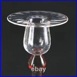 Vintage Steuben Glass 8 Rosa & Colorless Cranberry CANDLESTICKS Signed VG
