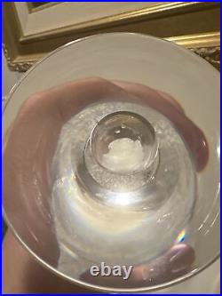Vintage Steuben Glass Controlled Bubble Candlestick Pair