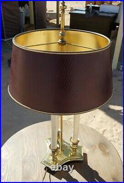 Vintage Stiffel Brass French Bouillotte Candlestick 3-Way Table Lamp