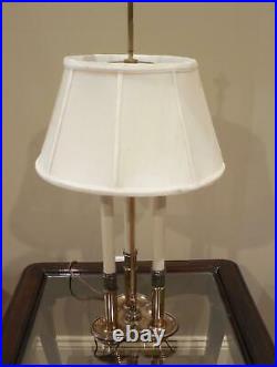 Vintage Stiffel Brass French Bouillotte Candlestick 3-Way Table Lamp