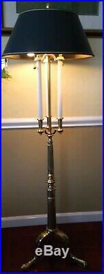 Vintage Stiffel Solid Brass Bouillotte Decor Candlestick Floor Lamp Rare