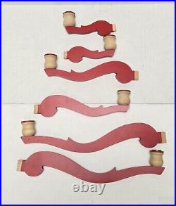 Vintage Swedish Scandinavian Red Wood Candelabra 20 Tall Signed by Artist