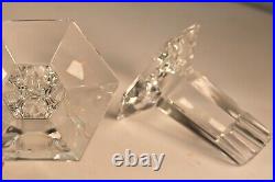 Vintage TIFFANY & CO 3.75 Two Crystal Candle Holders FRANK LLOYD WRIGHT 1986