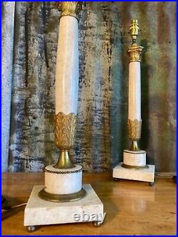 Vintage Tall Candle Sticks ColumnsTable Lamps