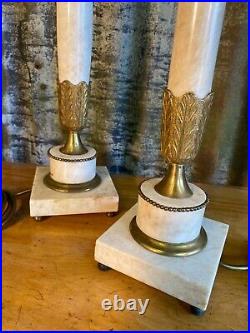 Vintage Tall Candle Sticks ColumnsTable Lamps