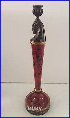 Vintage Theodore Alexander Egyptian Revival Candlestick 15 3/4 Tall