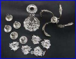 Vintage Tiffany Candelabra Italian Sterling Silver 5 Candlestick Flower Petals