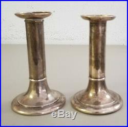 Vintage Tiffany & Co. Sterling Silver Candlesticks 5.5 Tall 403 grams weighted