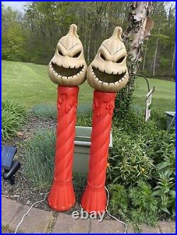 Vintage Union Blow Mold Halloween Candle Sticks Oggie Boogie (pair) 41 Tall