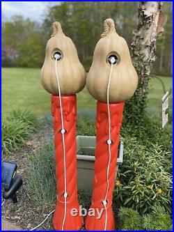 Vintage Union Blow Mold Halloween Candle Sticks Oggie Boogie (pair) 41 Tall